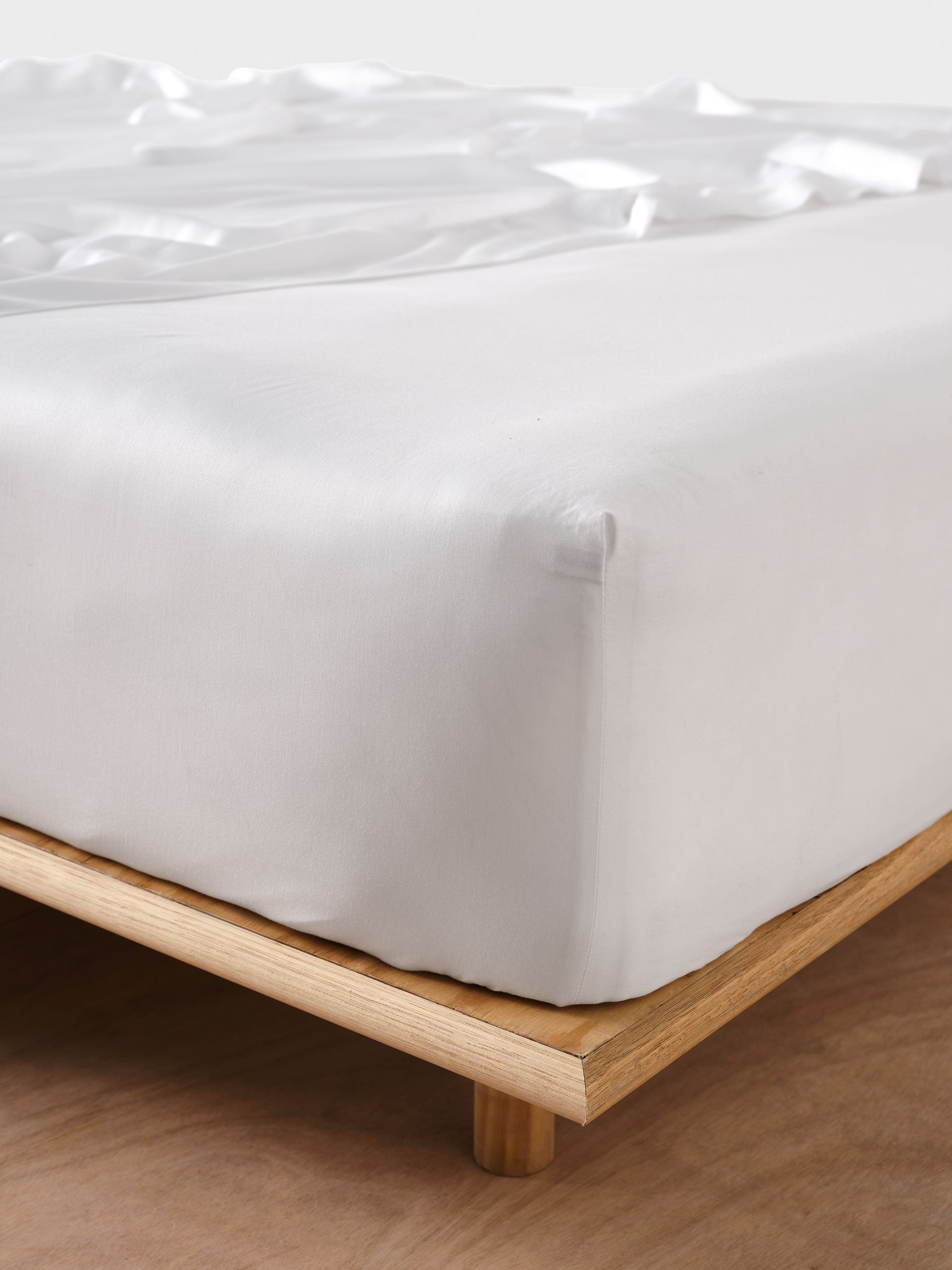 400TC Bamboo/Cotton Nara White Bamboo Cotton Fitted Sheet