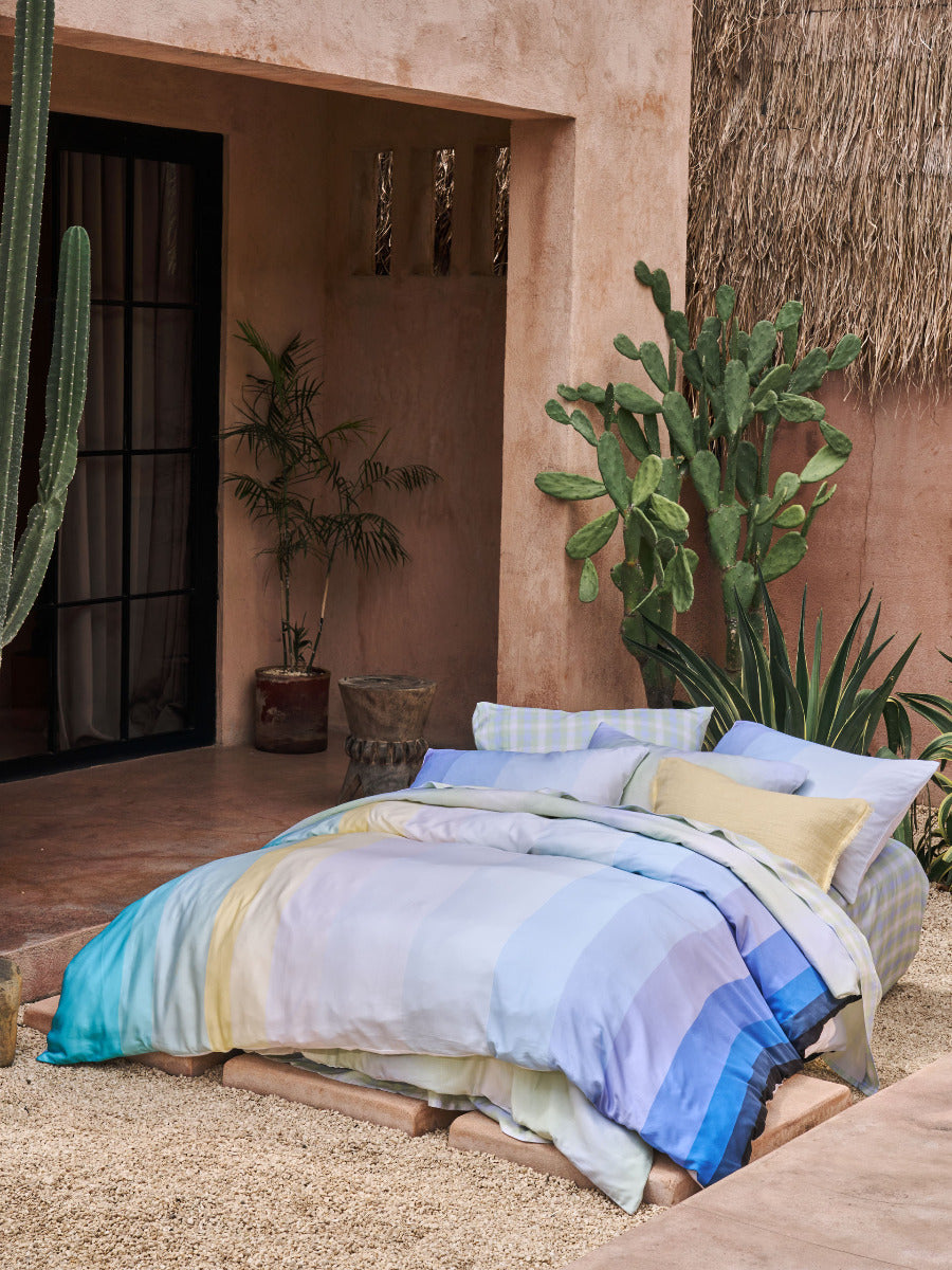 Sunrise Stripe Clearwater Quilt Cover Set