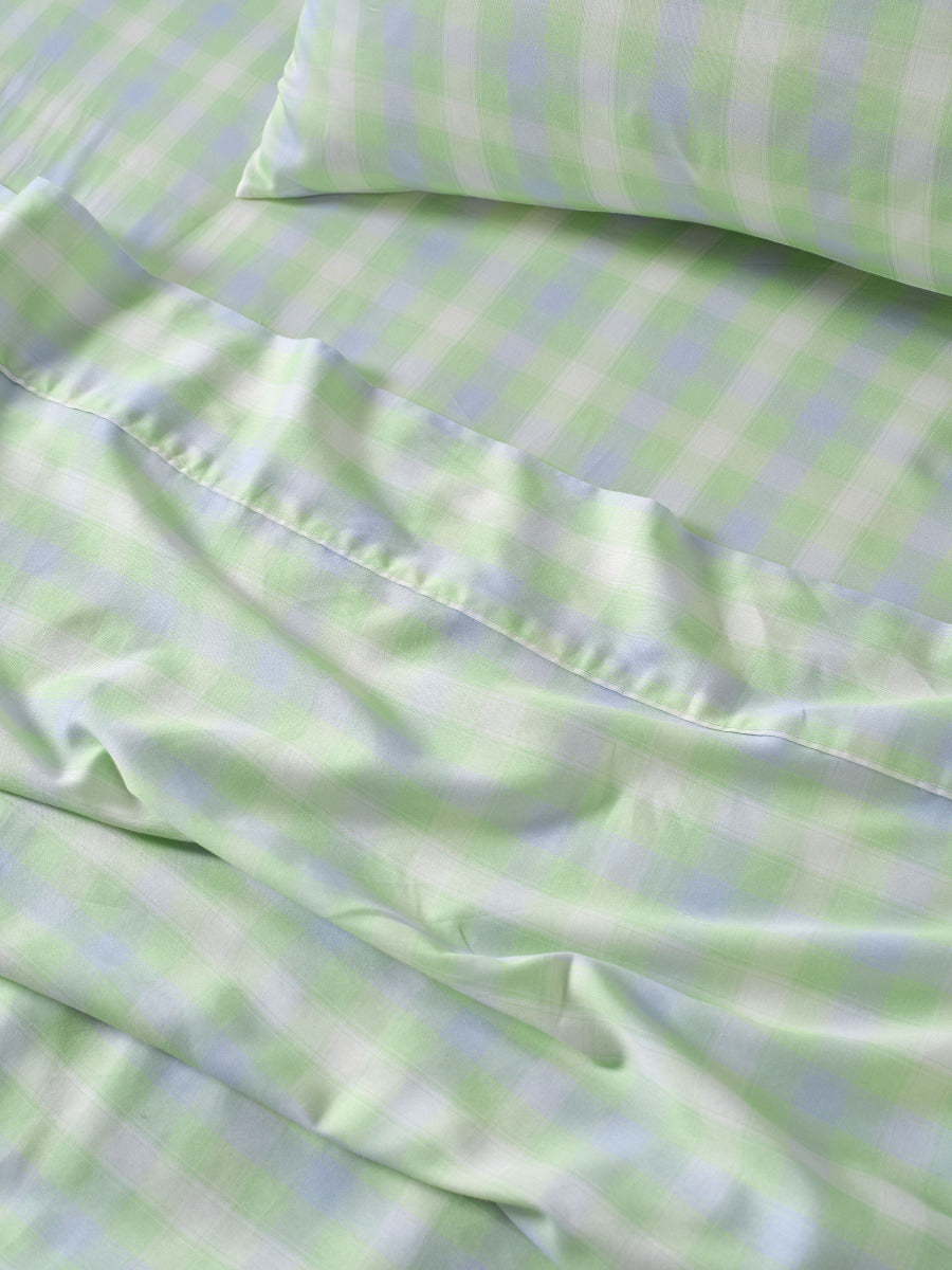 Sunrise Check Clearwater Sheet Set