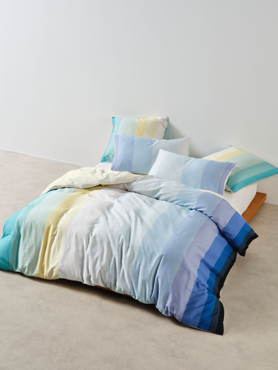 Sunrise Stripe Clearwater Quilt Cover Set