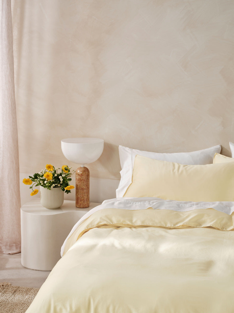 Surf Wash Butter 400TC Quilt Cover Set