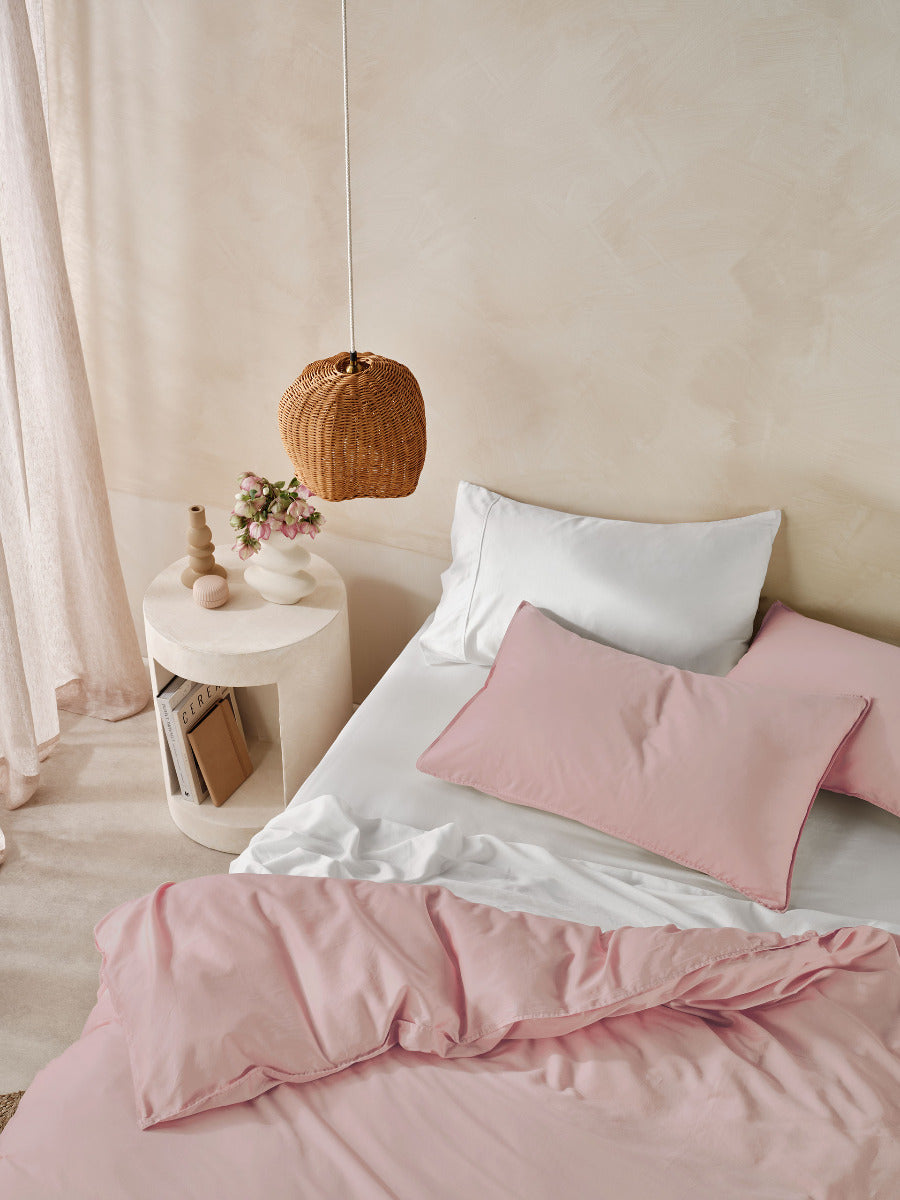 Surf Wash Dusty Rose 400TC Quilt Cover Set