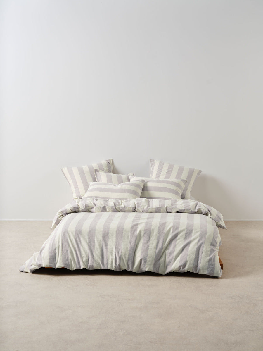 Vintage Stripe Lavender Quilt Cover Set