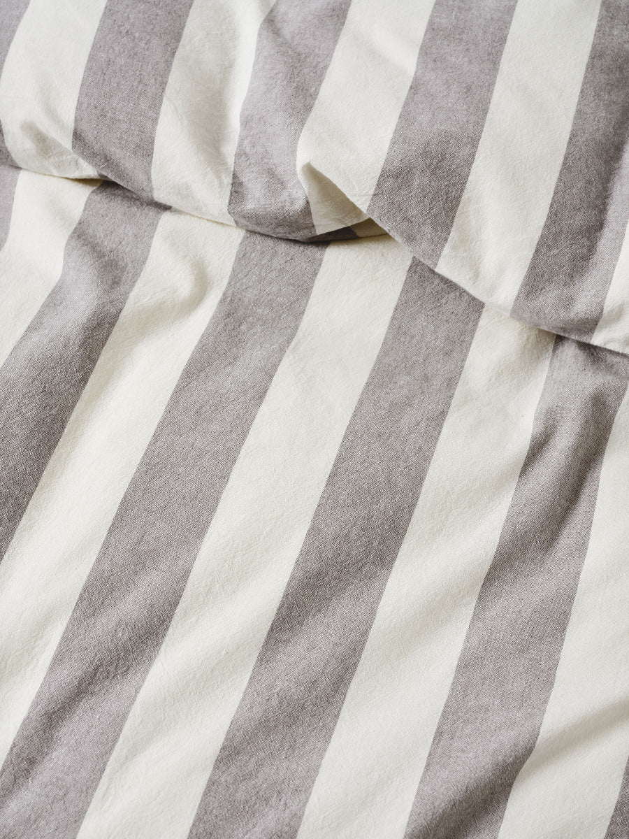Vintage Stripe Steel Quilt Cover Set