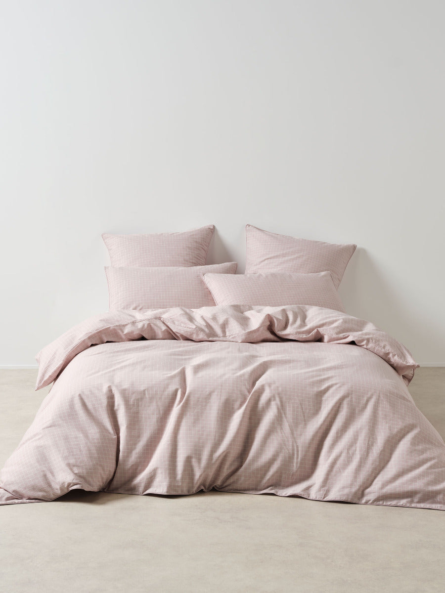 Volley Check Orchid Quilt Cover Set