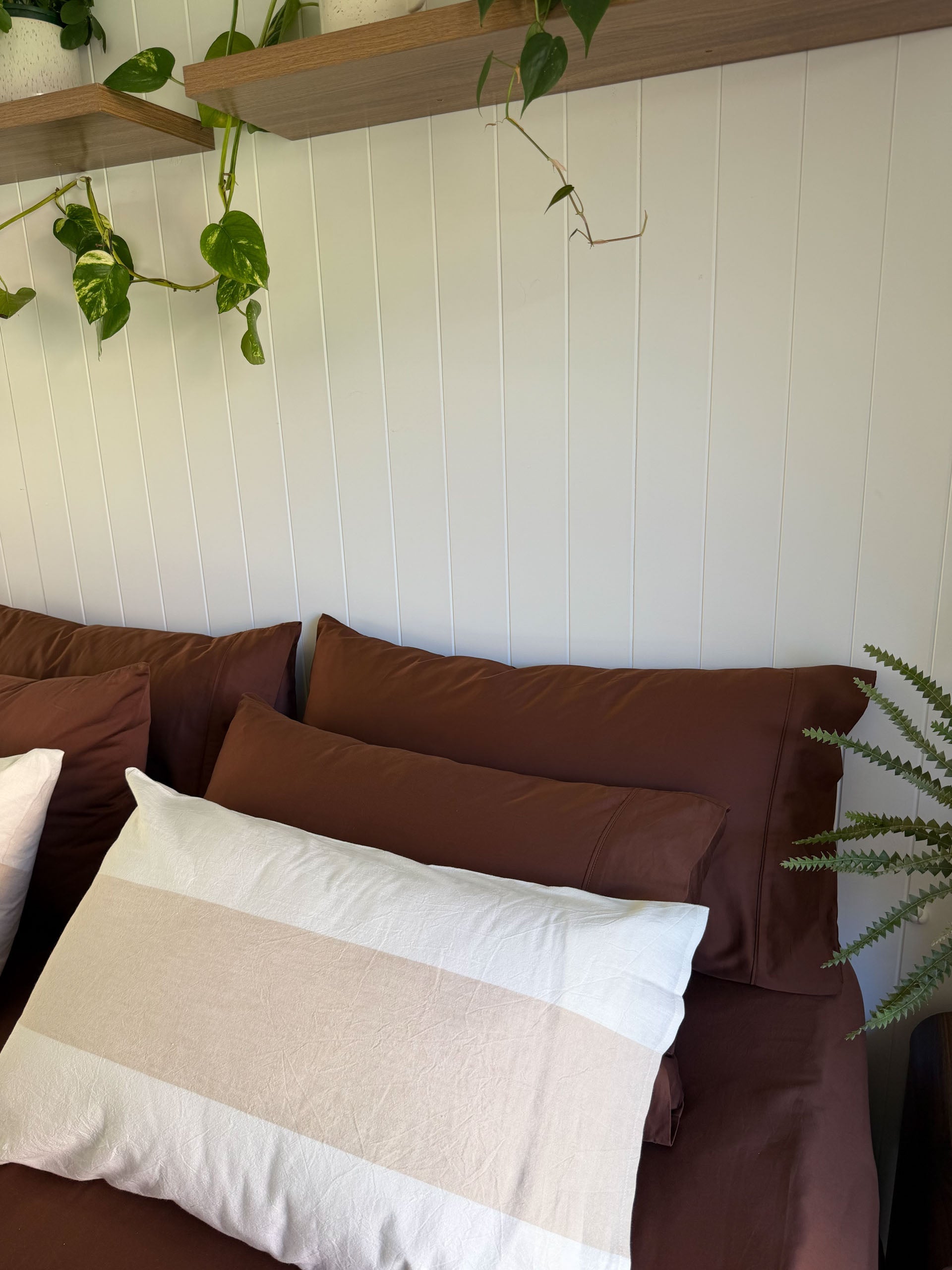400TC Bamboo/Cotton Nara Chocolate Bamboo Cotton King Pillowcase