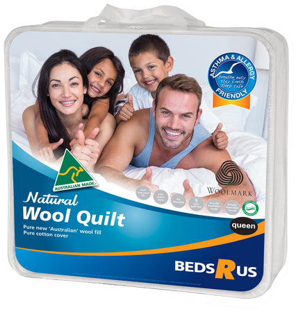 Natural Wool Quilt with Cotton Japara Cover