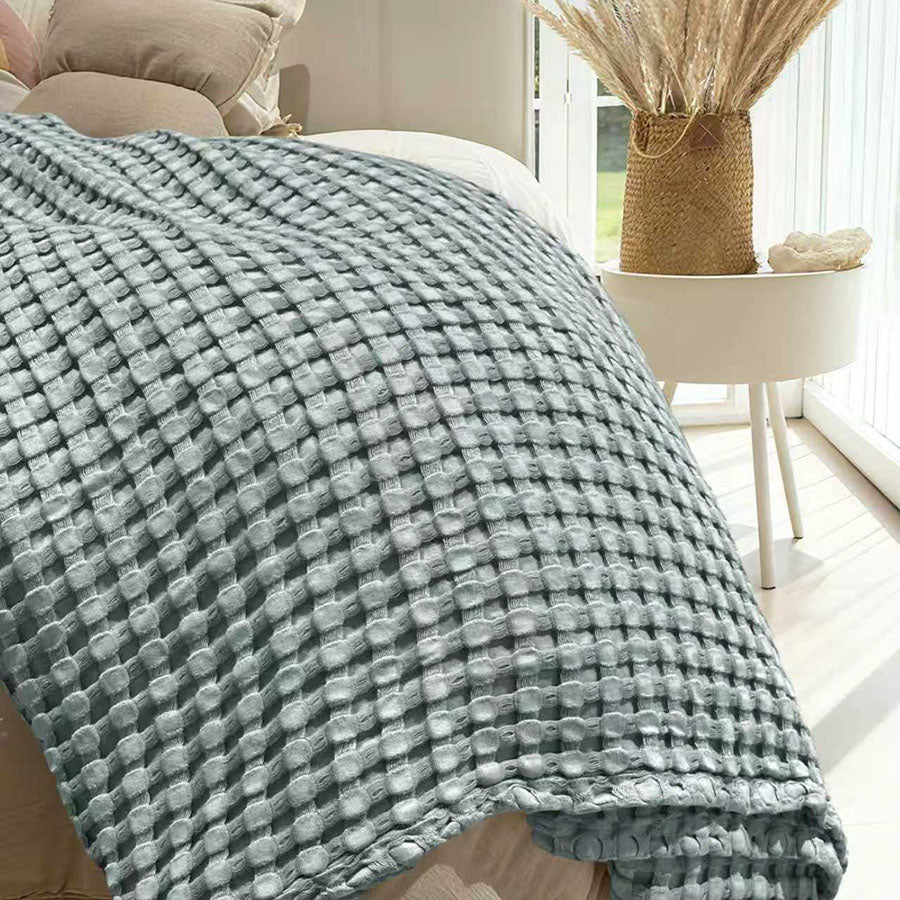 Cotton Bamboo Waffle Blanket