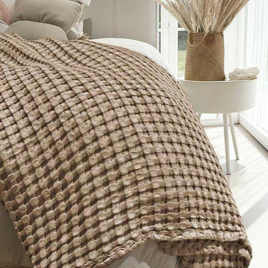 Cotton Bamboo Waffle Blanket