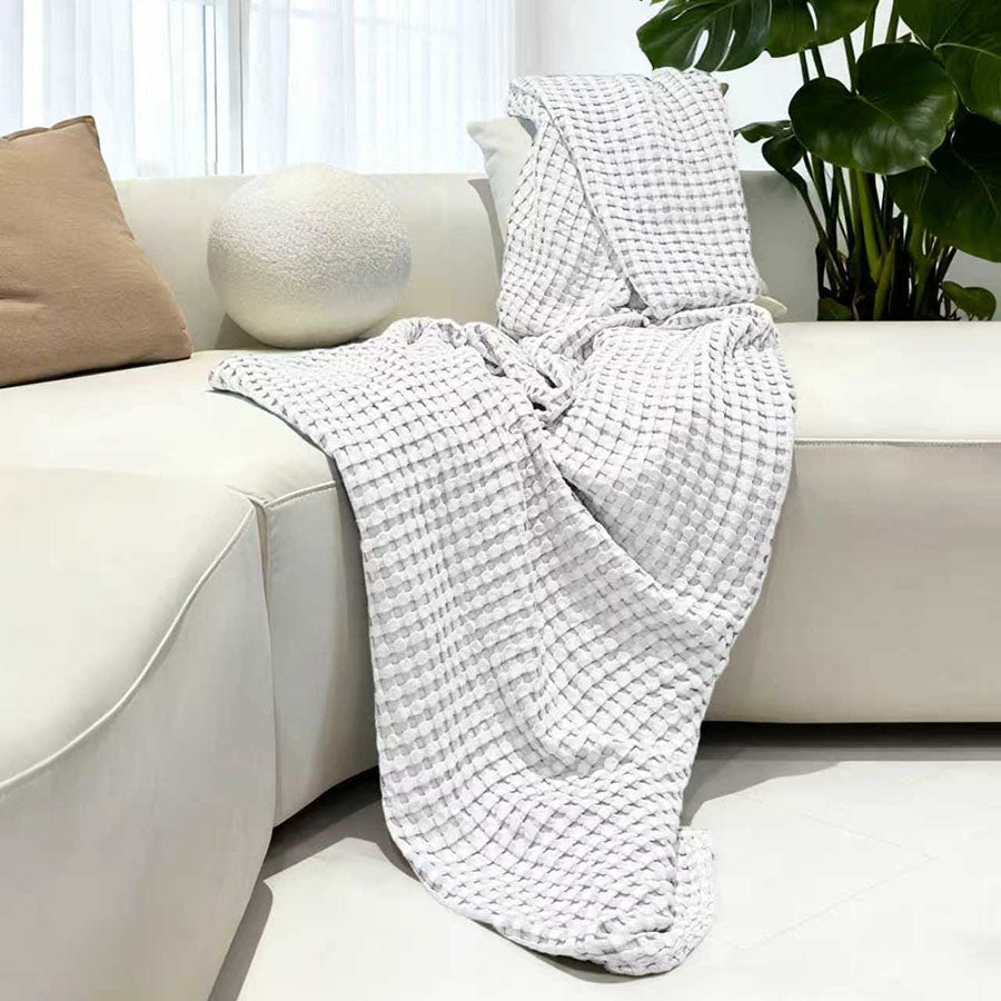Cotton Bamboo Waffle Blanket