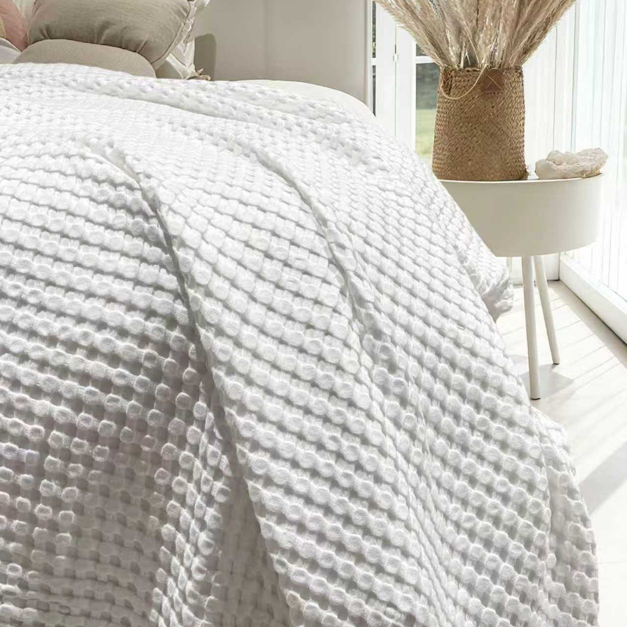 Cotton Bamboo Waffle Blanket