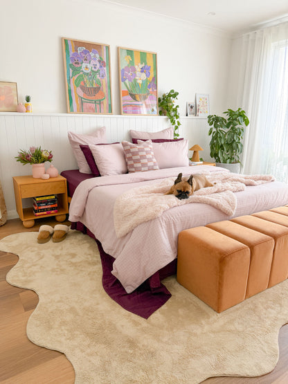 Volley Check Orchid Quilt Cover Set