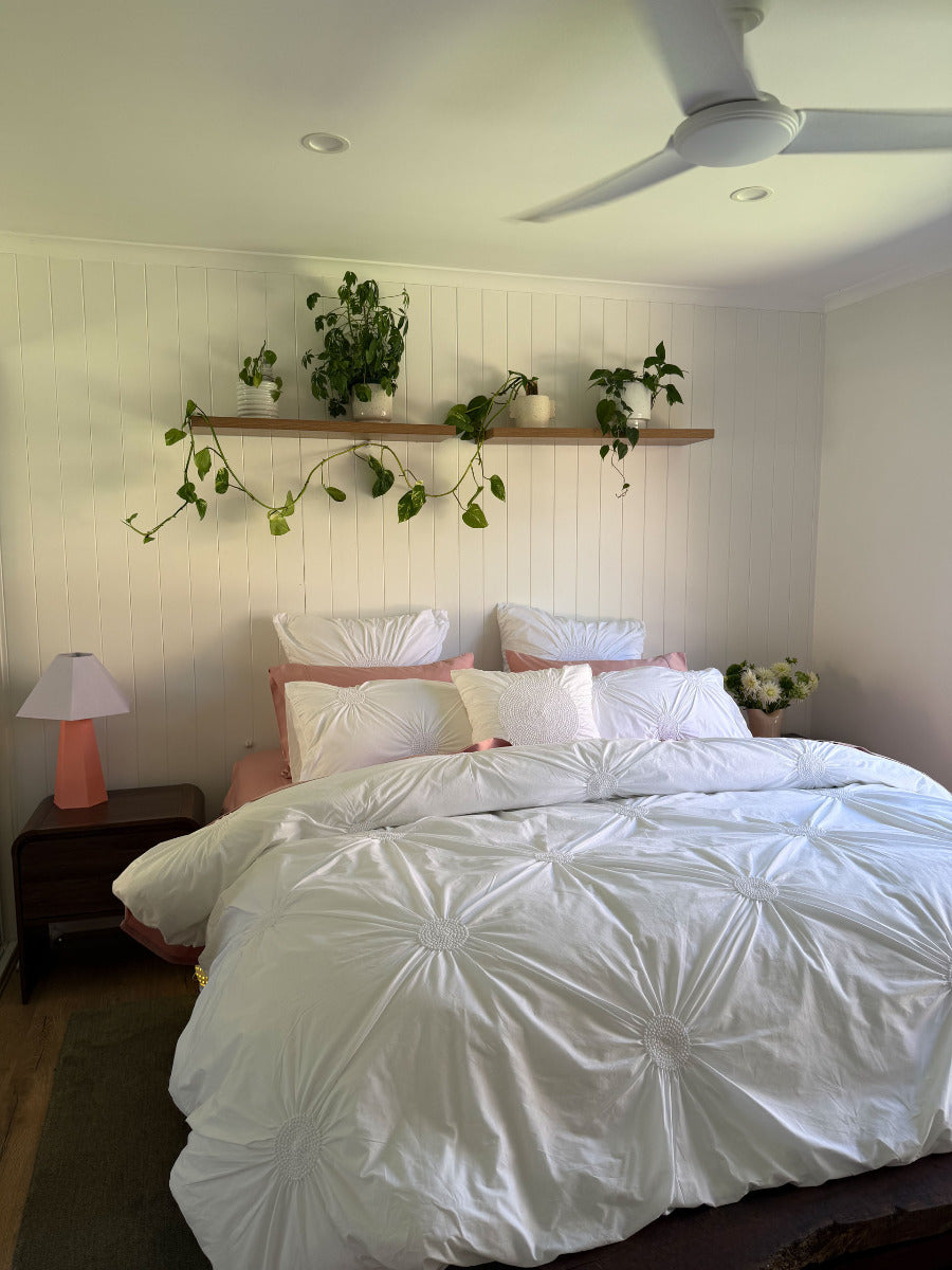 Claudia White Quilt Cover Set
