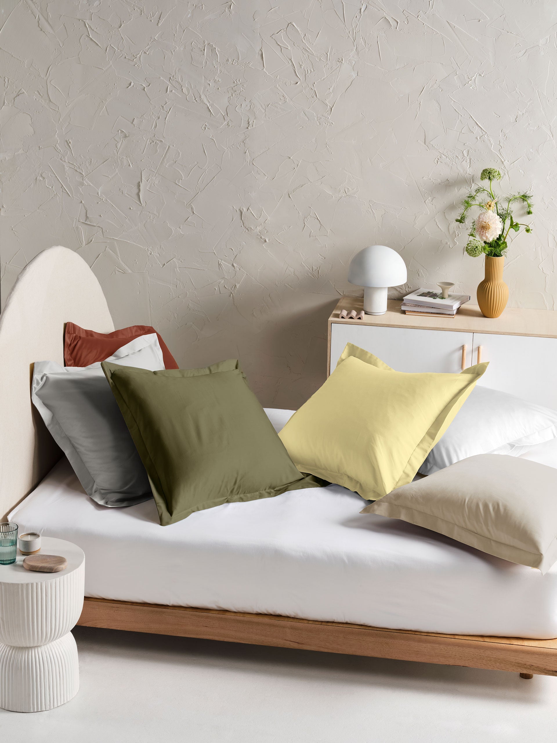500TC Cotton Sateen Augusta Green Gum European Pillowcase