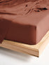 500TC Cotton Sateen Augusta Brick Fitted Sheet 50cm