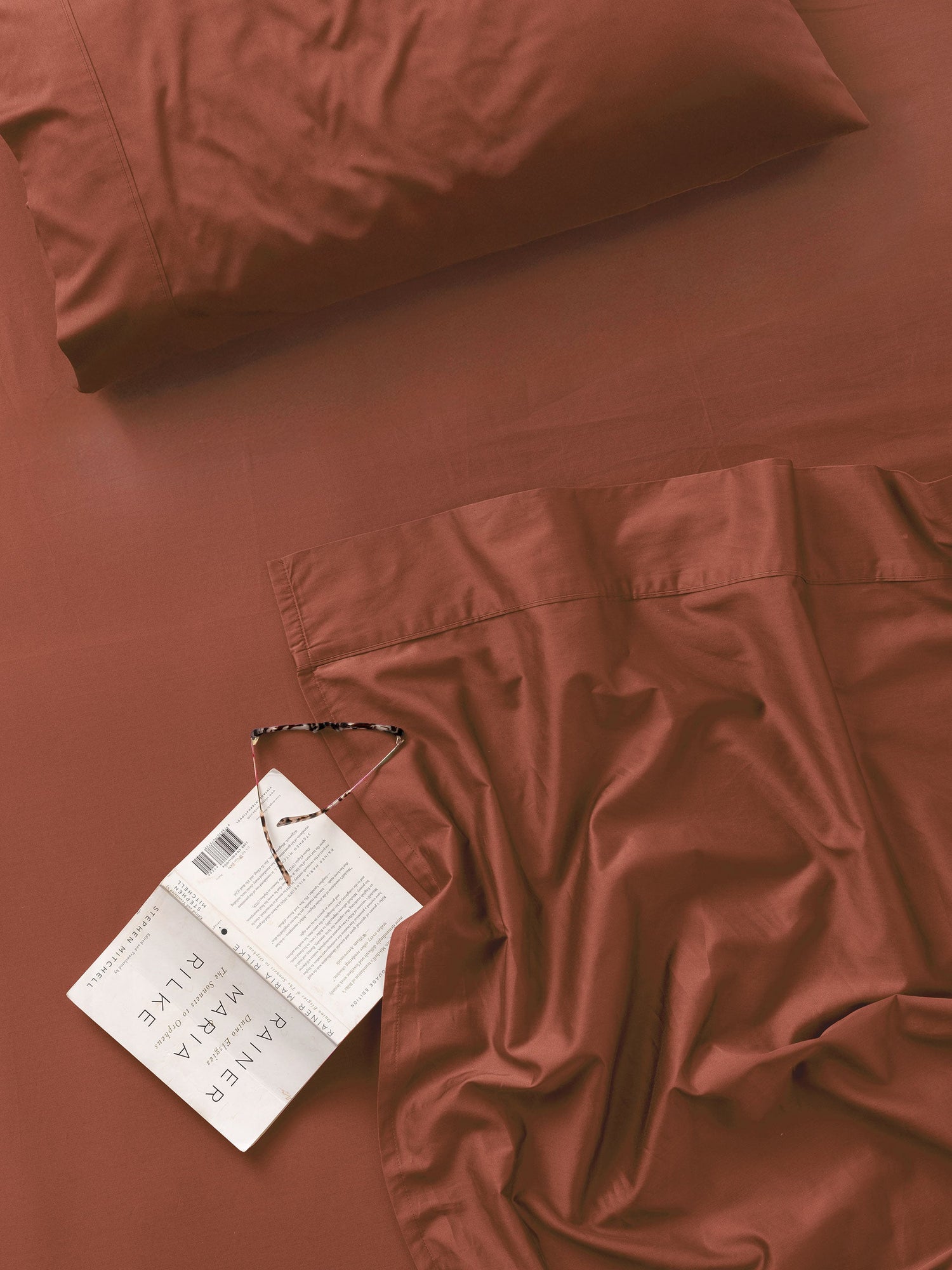 500TC Cotton Sateen Augusta Brick Fitted Sheet 50cm