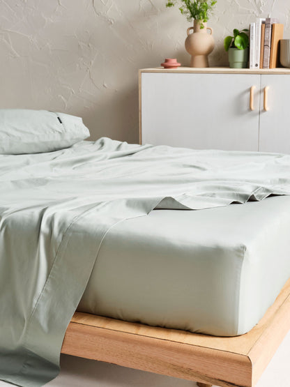 500TC Cotton Sateen Augusta Green Gum Sheet Set