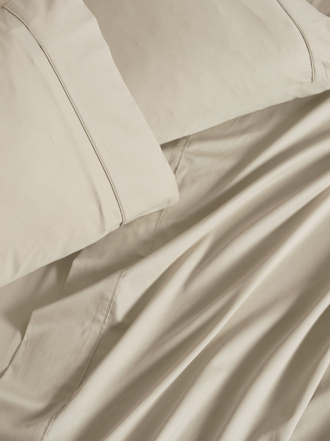 500TC Cotton Sateen Augusta Natural Standard Pillowcase