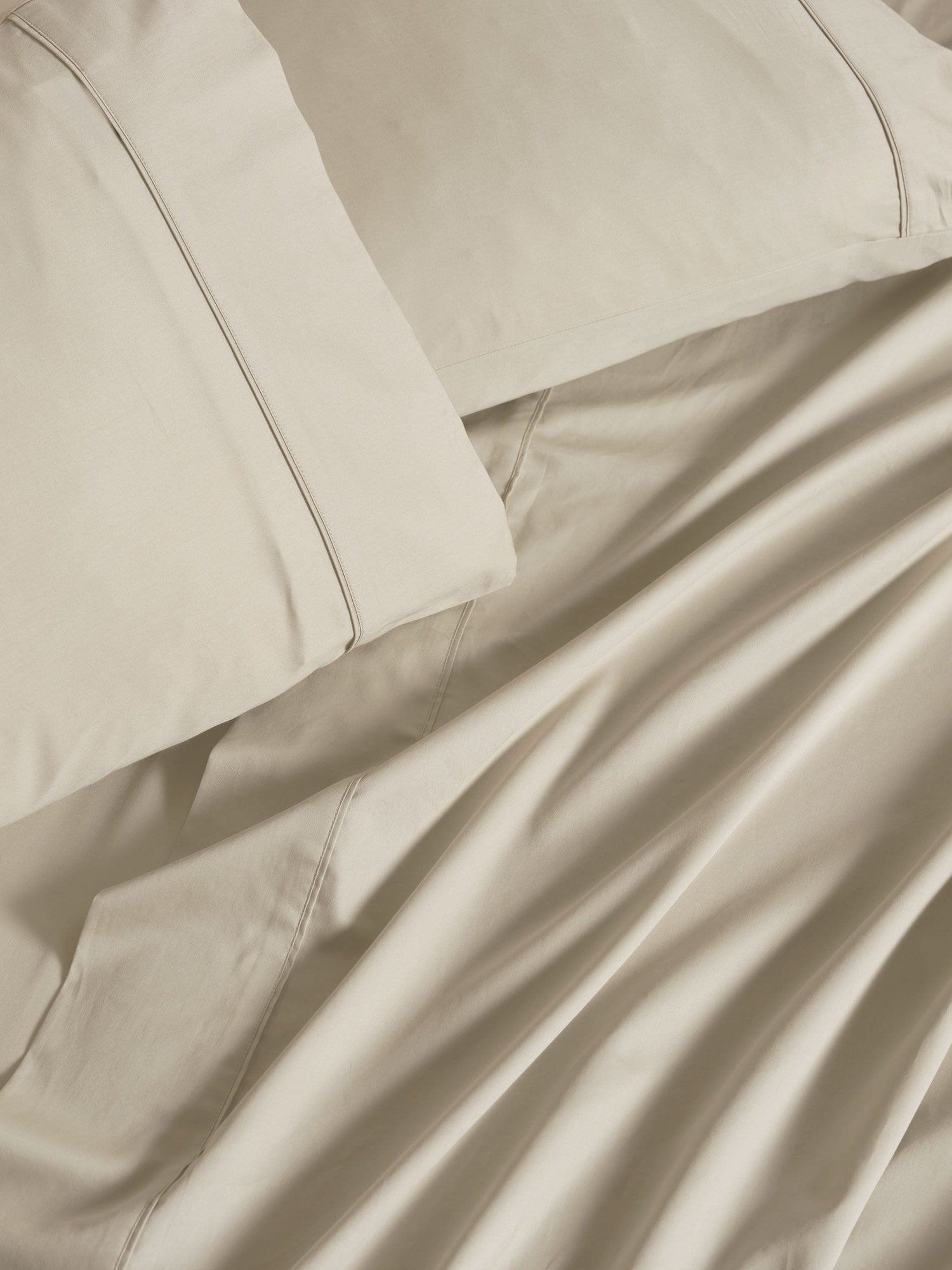 500TC Cotton Sateen Augusta Natural Standard Pillowcase