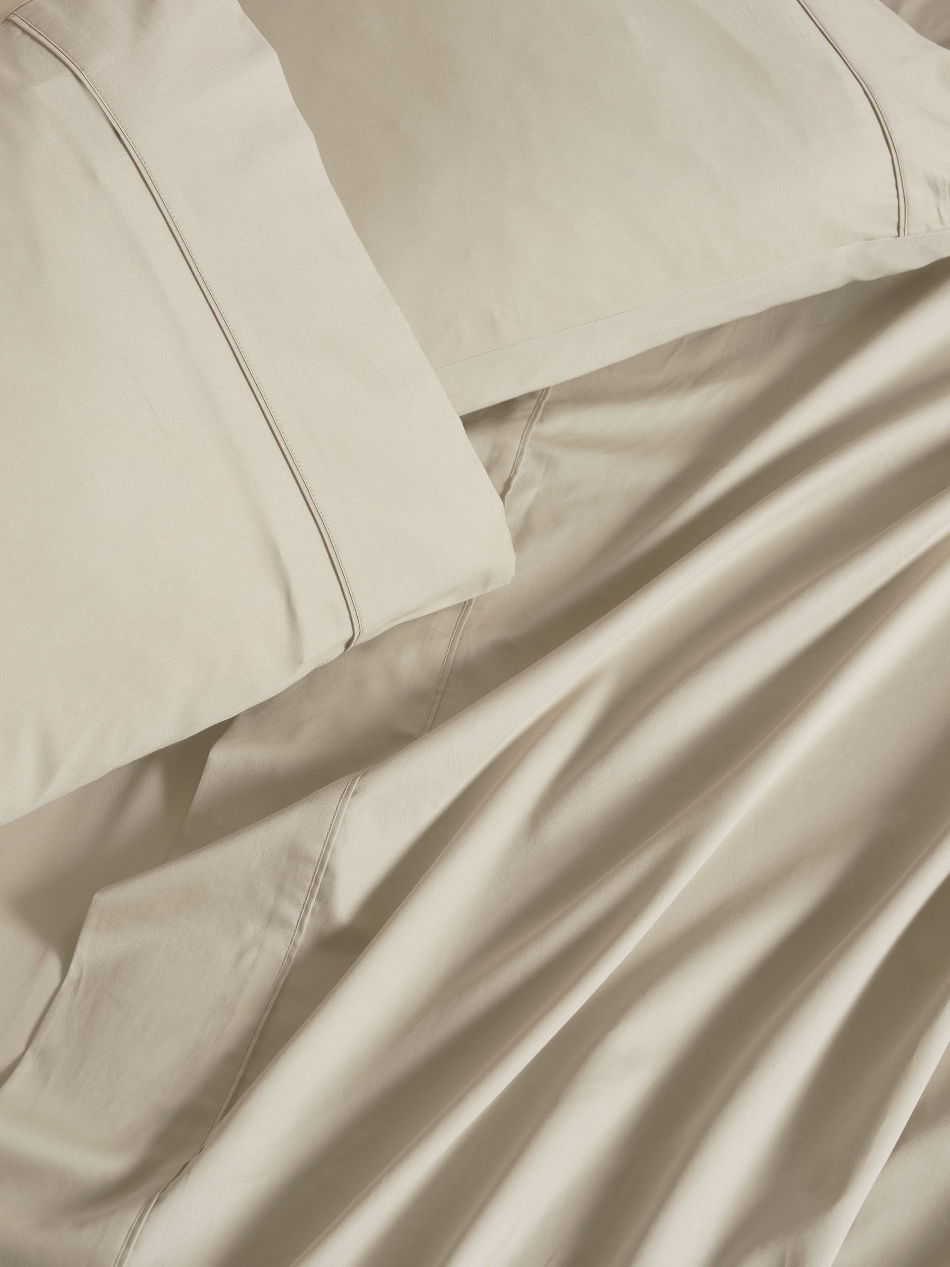 500TC Cotton Sateen Augusta Natural Standard Pillowcase