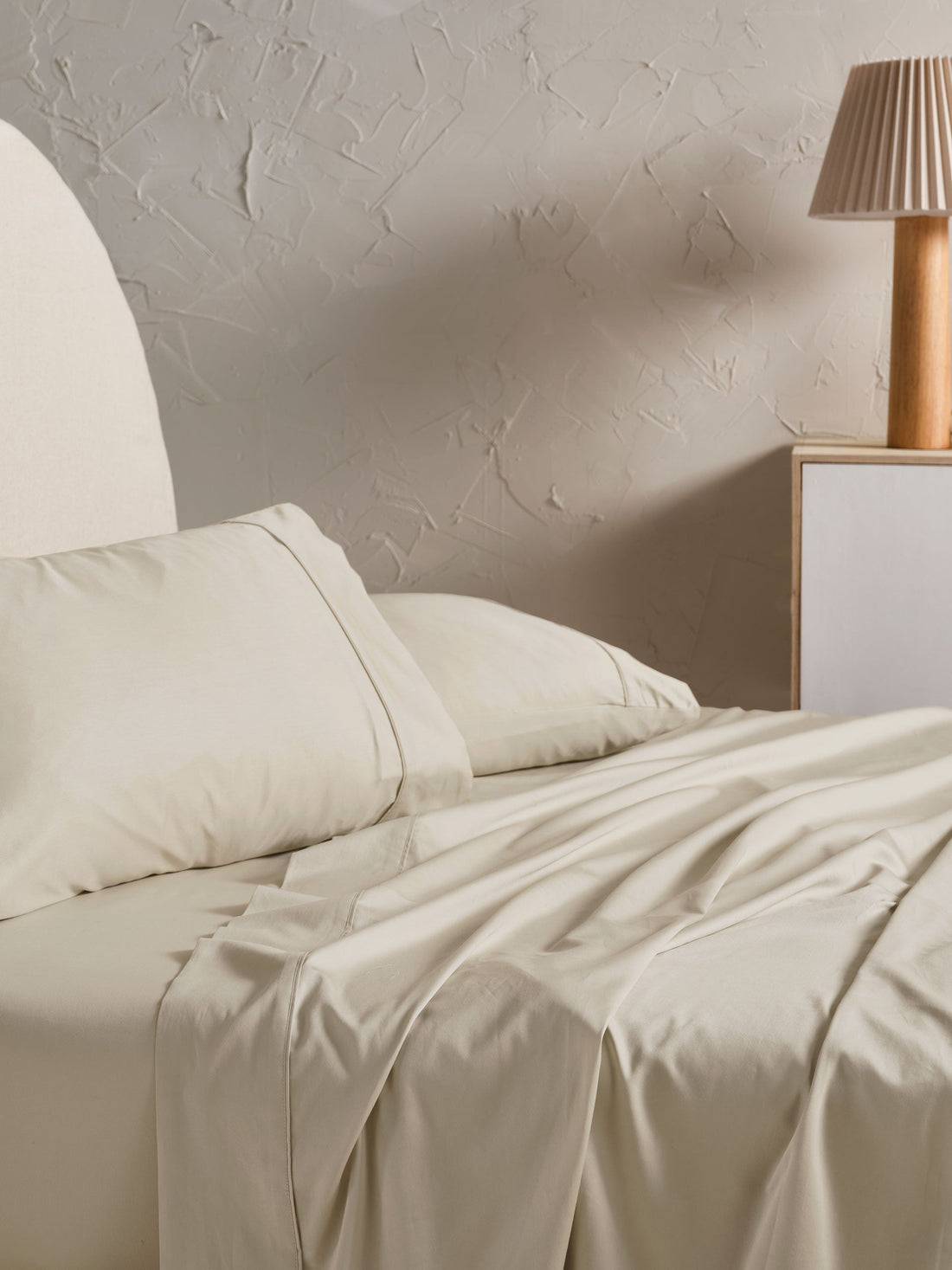 500TC Cotton Sateen Augusta Natural King Pillowcase