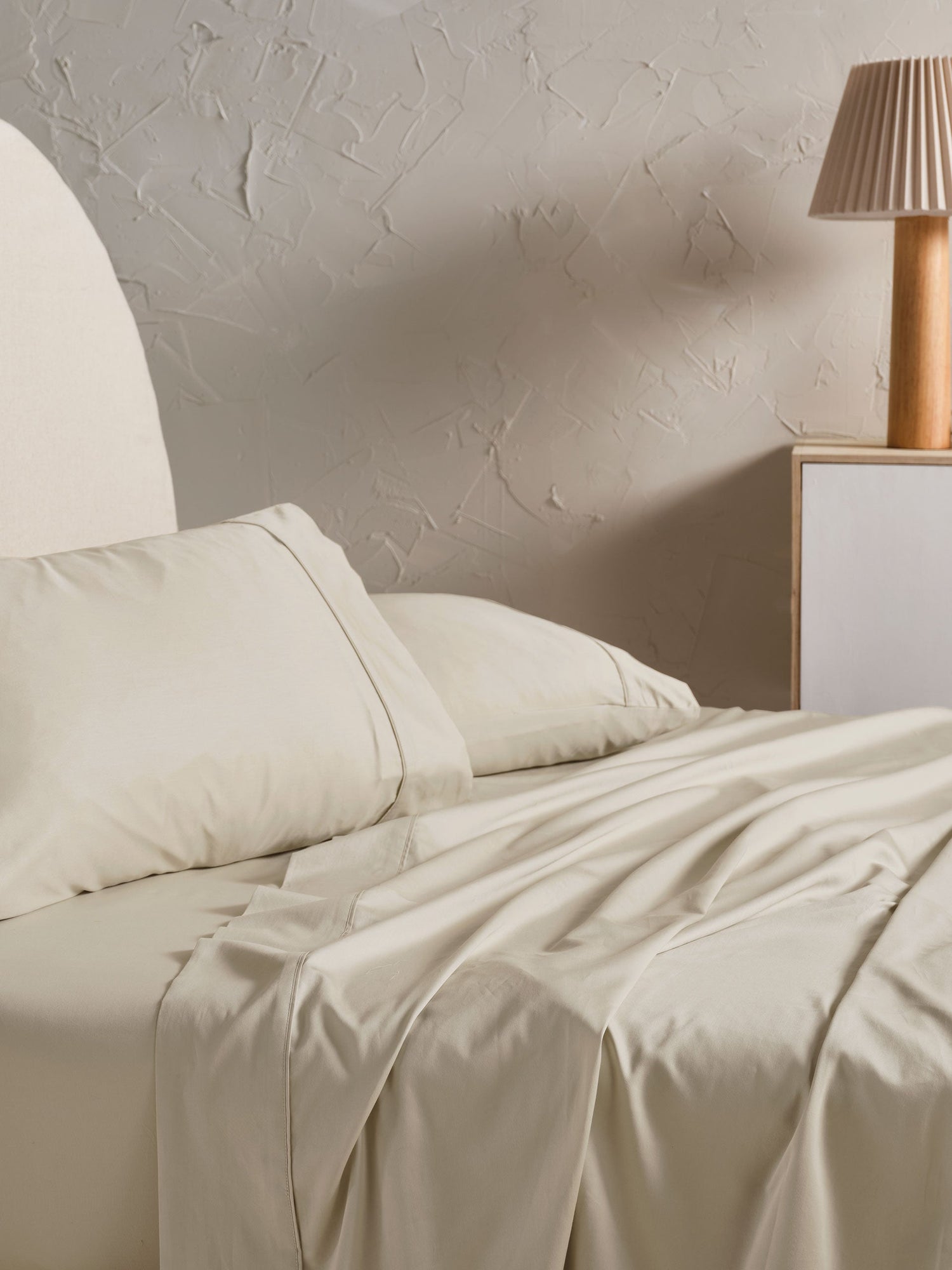 500TC Cotton Sateen Augusta Natural King Pillowcase