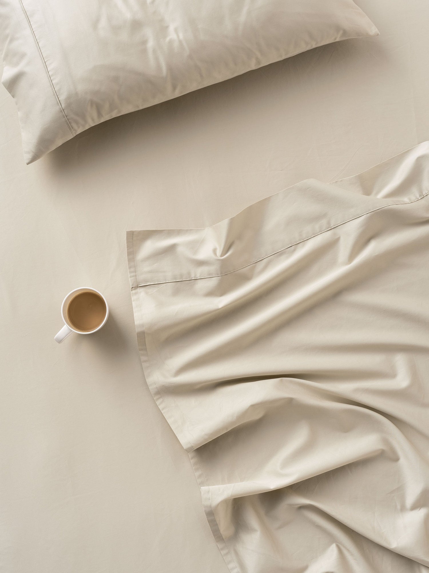500TC Cotton Sateen Augusta Natural Fitted Sheet 50cm