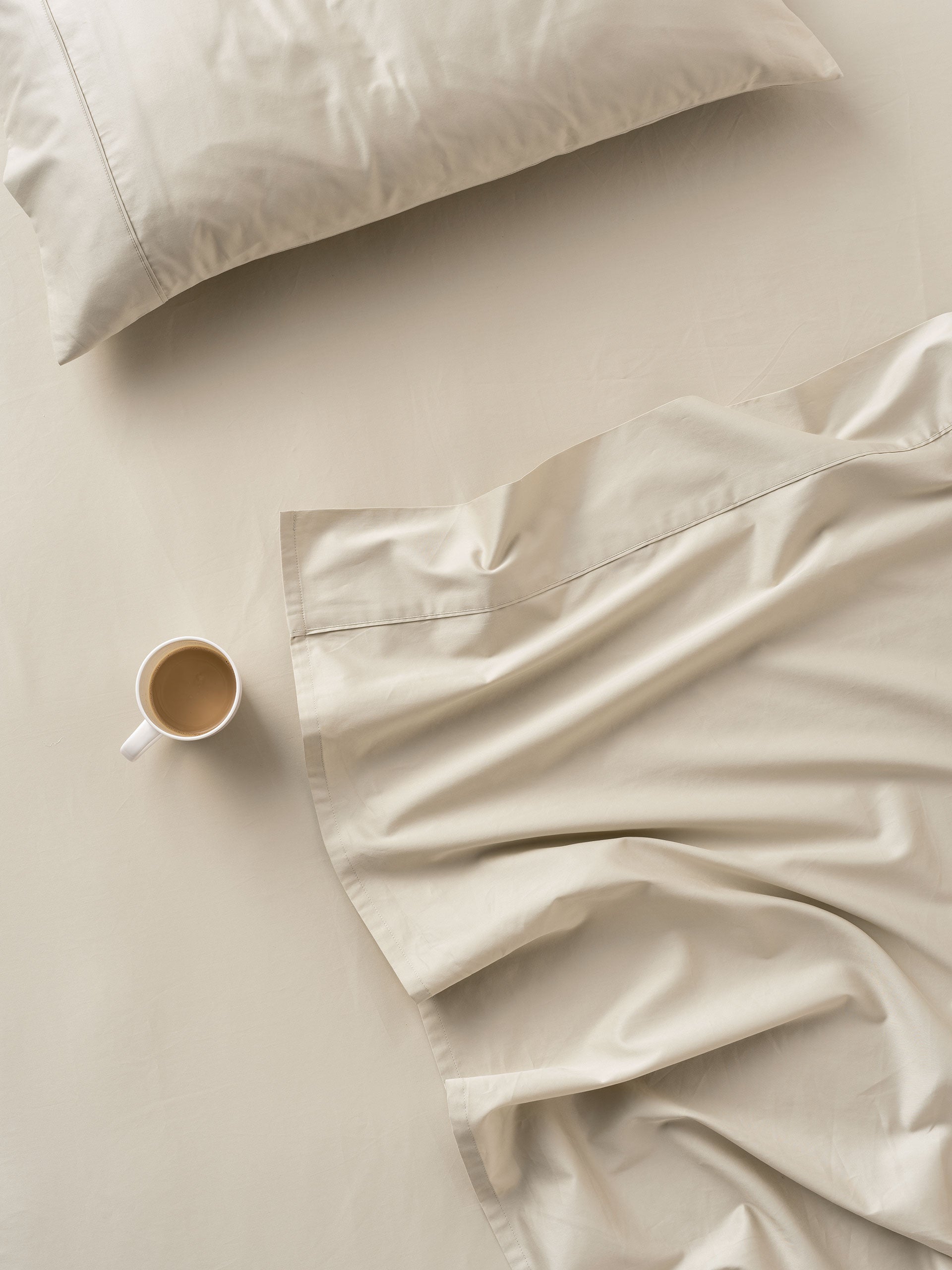 500TC Cotton Sateen Augusta Natural Fitted Sheet 50cm