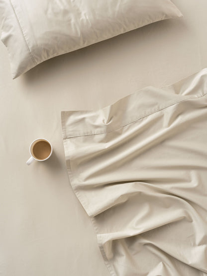 500TC Cotton Sateen Augusta Natural Fitted Sheet 50cm