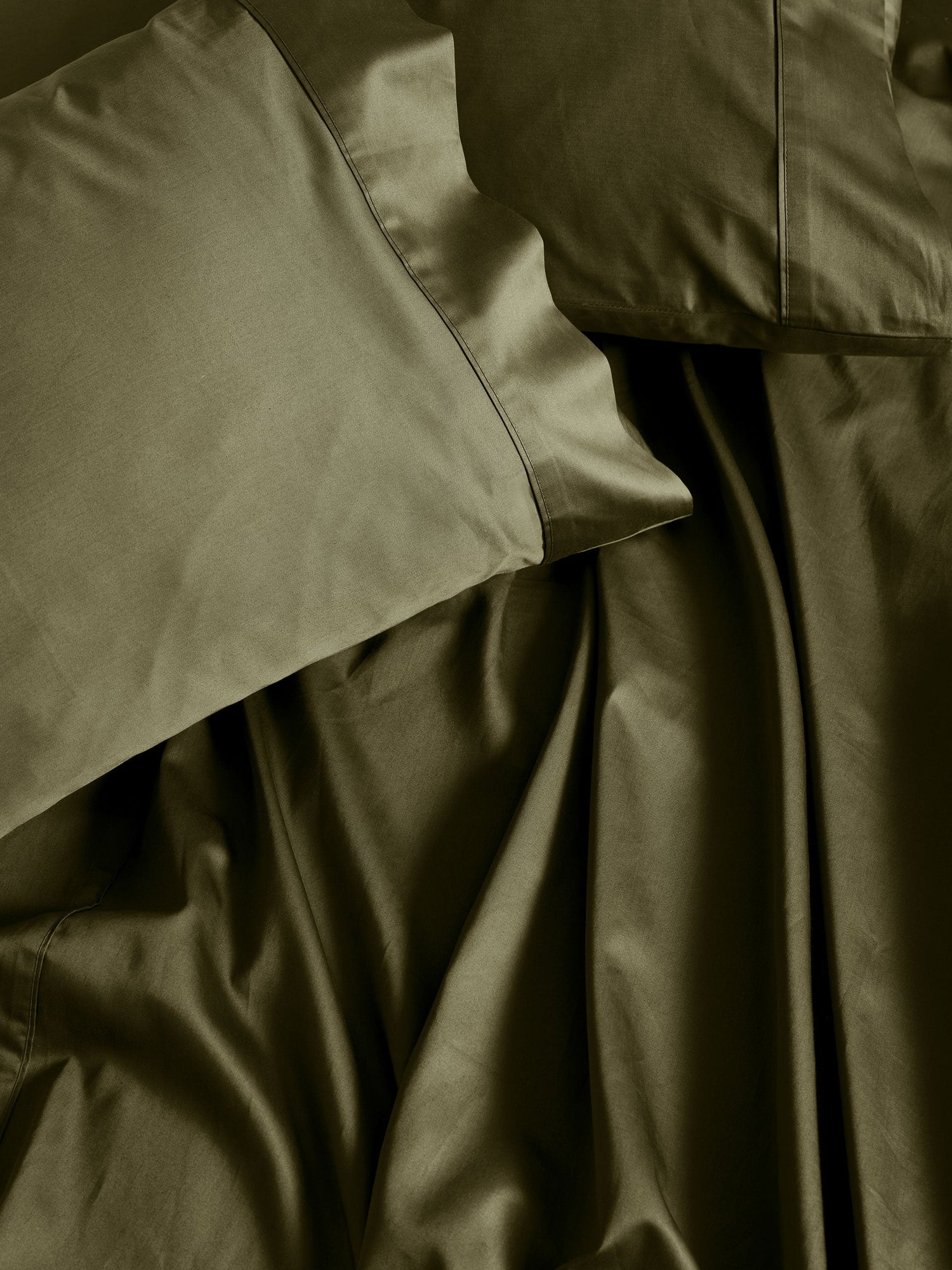 500TC Cotton Sateen Augusta Olive King Pillowcase