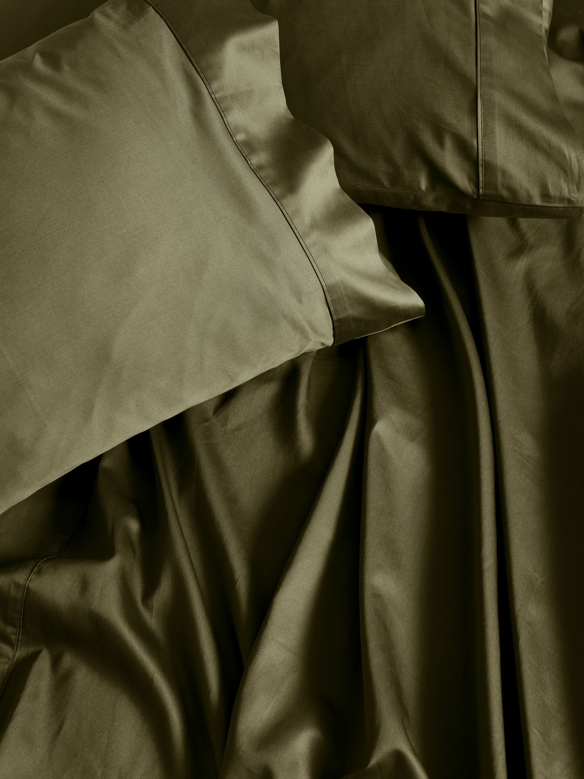 500TC Cotton Sateen Augusta Olive King Pillowcase