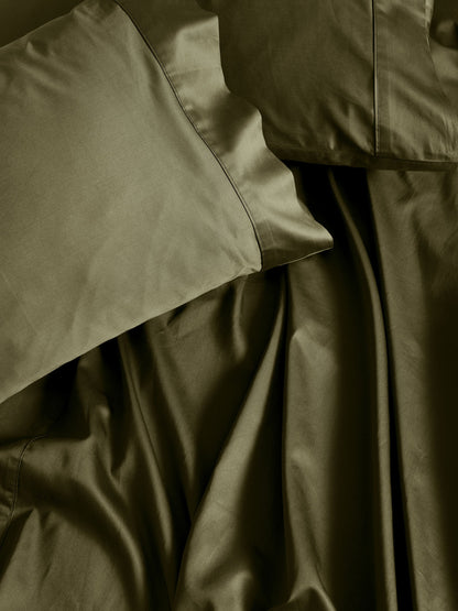 500TC Cotton Sateen Augusta Olive King Pillowcase