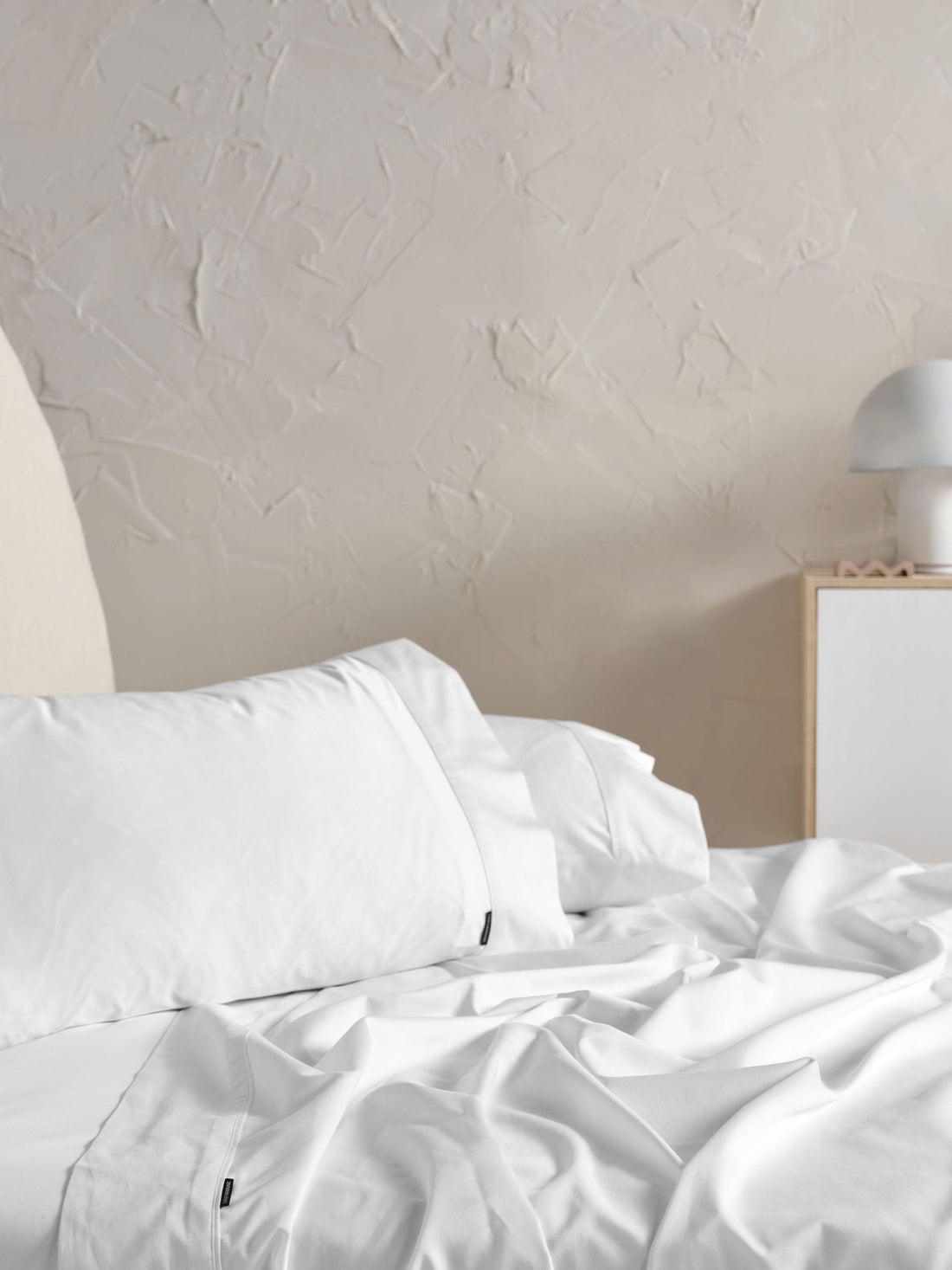 500TC Cotton Sateen Augusta White Standard Pillowcase