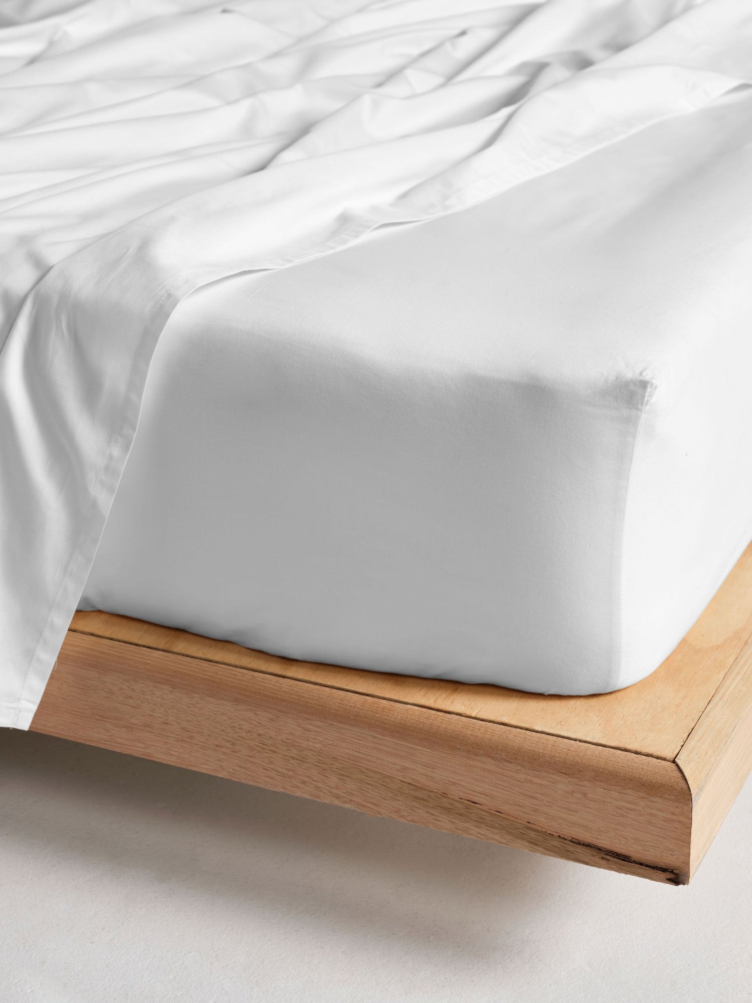 500TC Cotton Sateen Augusta White Sheet Set