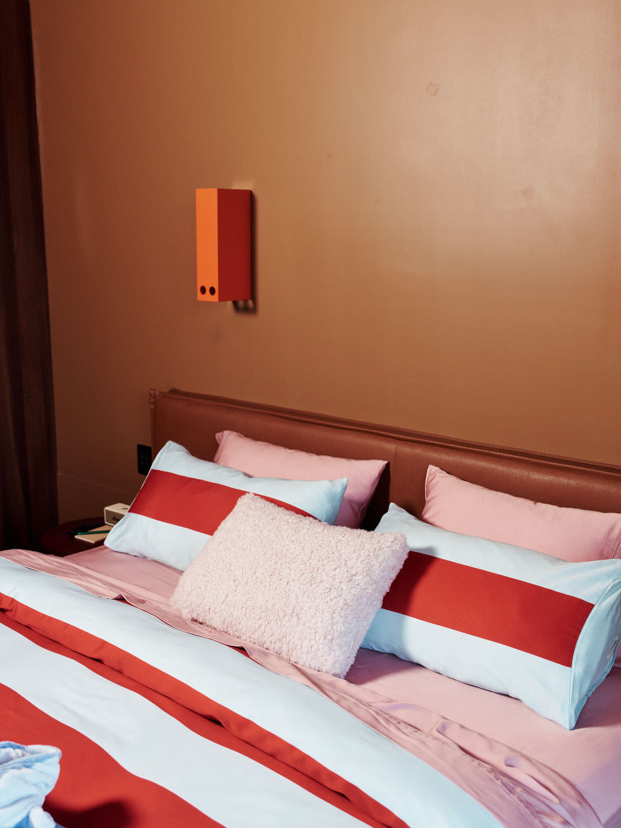 Rugby Stripe Chilli Quilt Cover Set