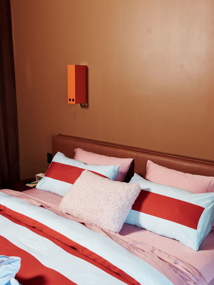 Rugby Stripe Chilli Quilt Cover Set