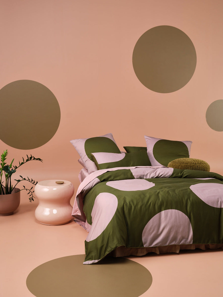 Pluto Olive Quilt Cover Set