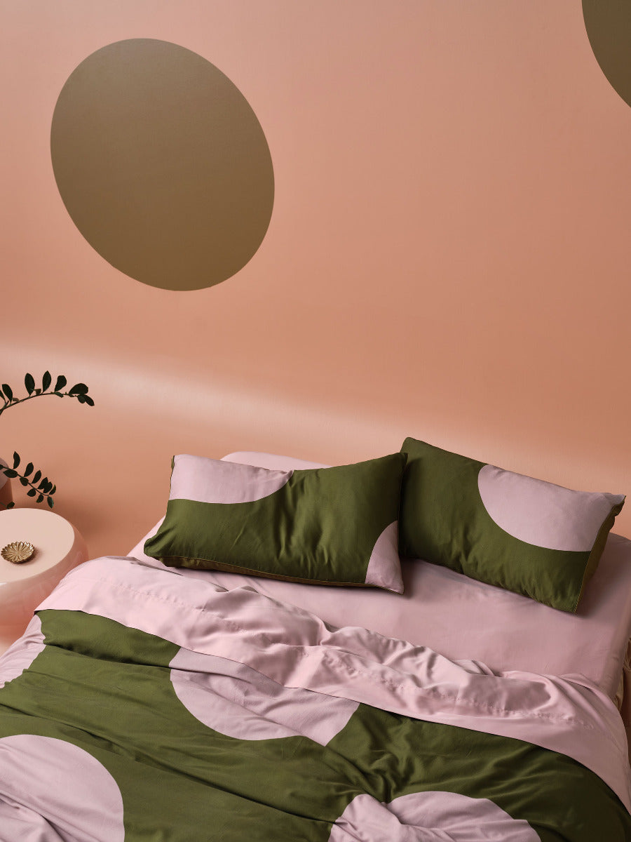 Pluto Olive Quilt Cover Set