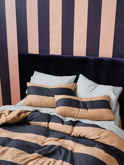 Rugby Stripe Bluestone Quilt Cover Set