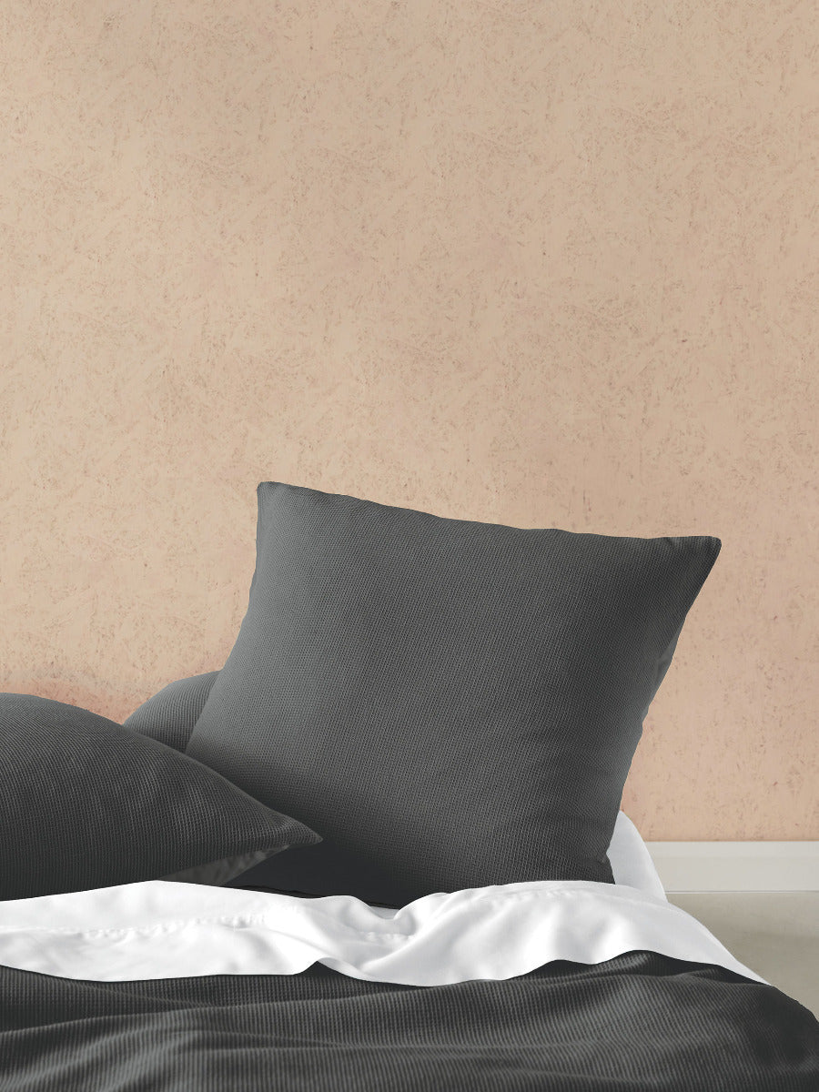 Micro Waffle Charcoal Quilt Cover Set