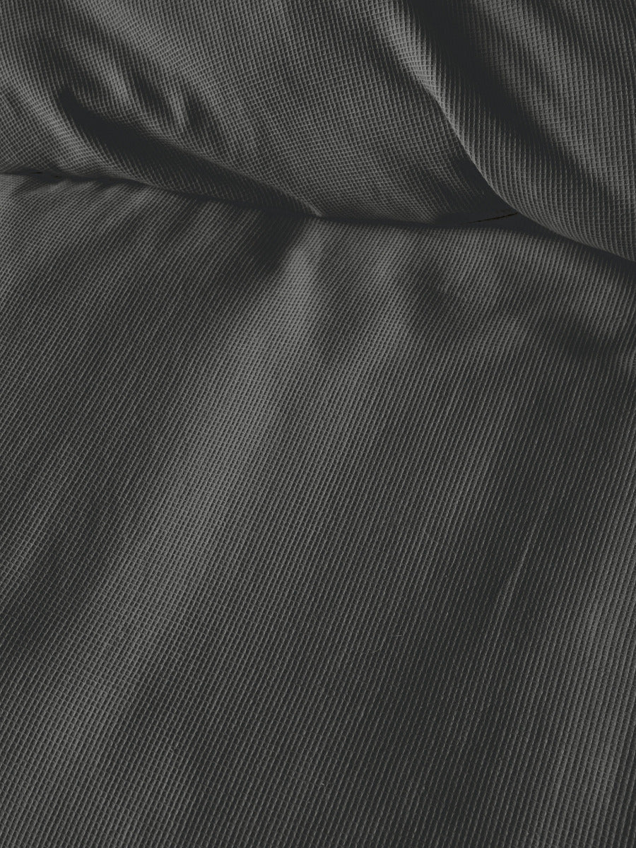 Micro Waffle Charcoal Quilt Cover Set
