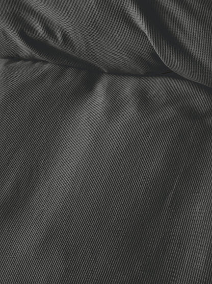 Micro Waffle Charcoal Quilt Cover Set