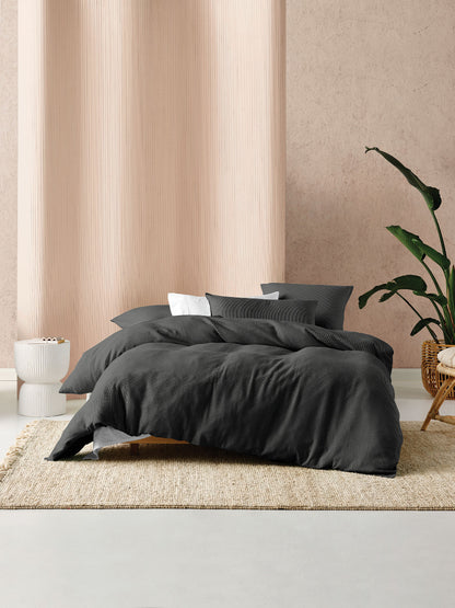 Micro Waffle Charcoal European Pillowcase