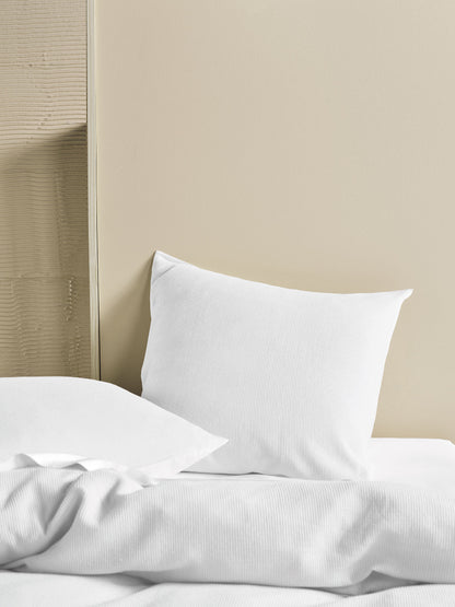 Micro Waffle White European Pillowcase