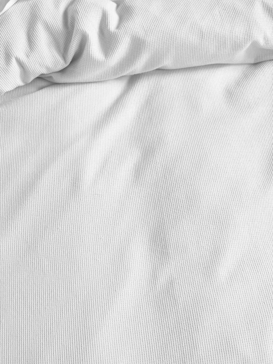 Micro Waffle White Quilt Cover Set