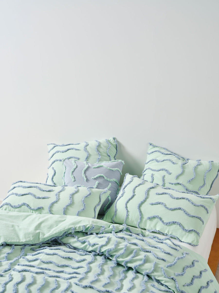 Metung Mint Quilt Cover Set