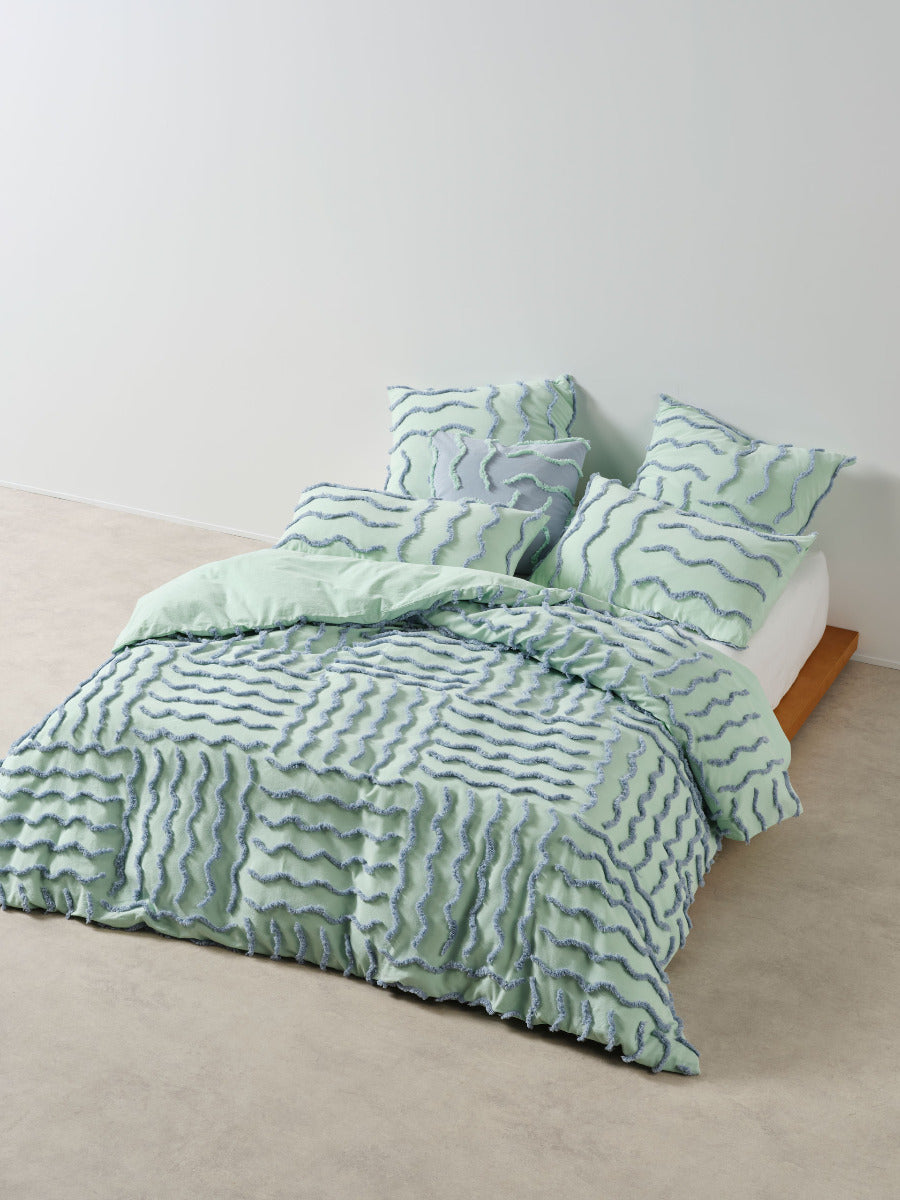 Metung Mint Quilt Cover Set