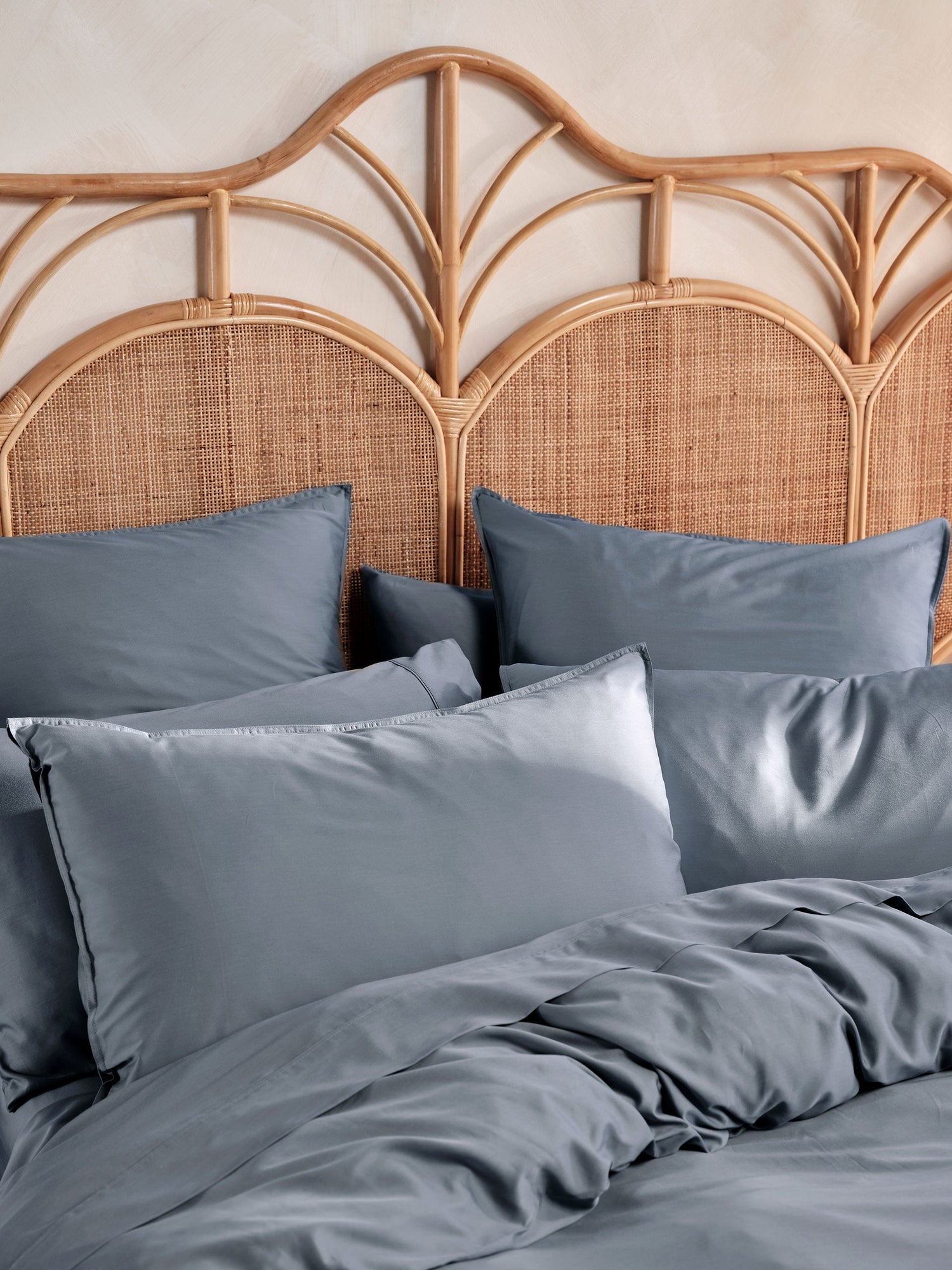 400TC Bamboo/Cotton Nara Bluestone Quilt Cover Set