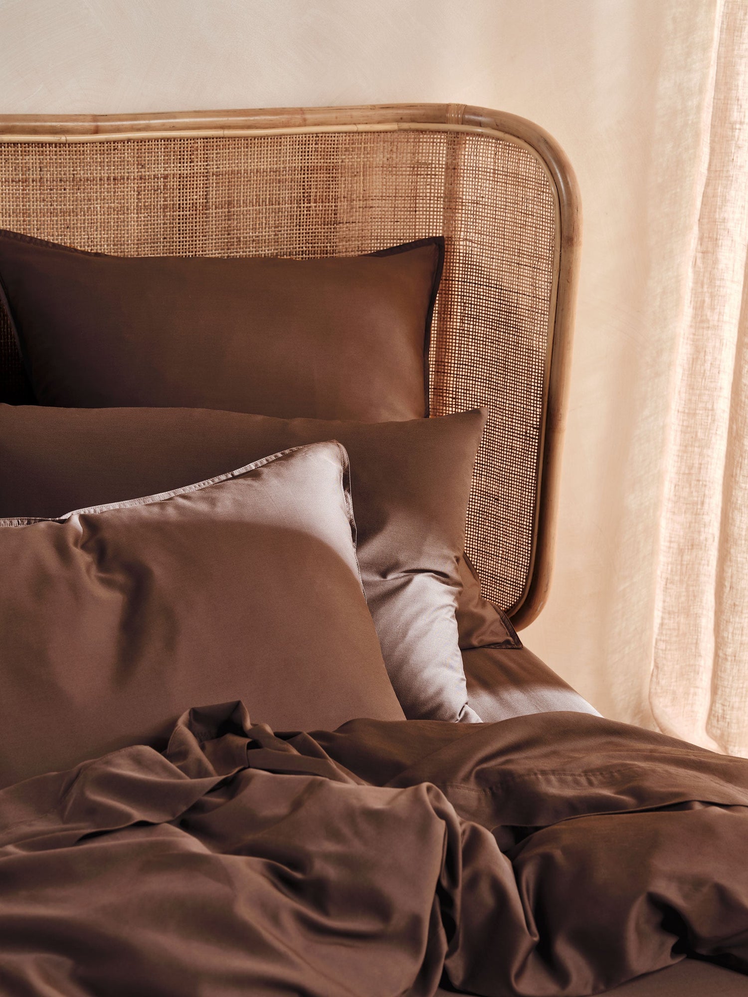 400TC Bamboo/Cotton Nara Chocolate Quilt Cover Set