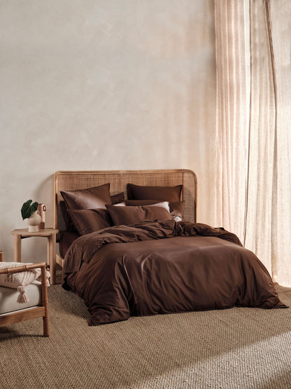 400TC Bamboo/Cotton Nara Chocolate Quilt Cover Set